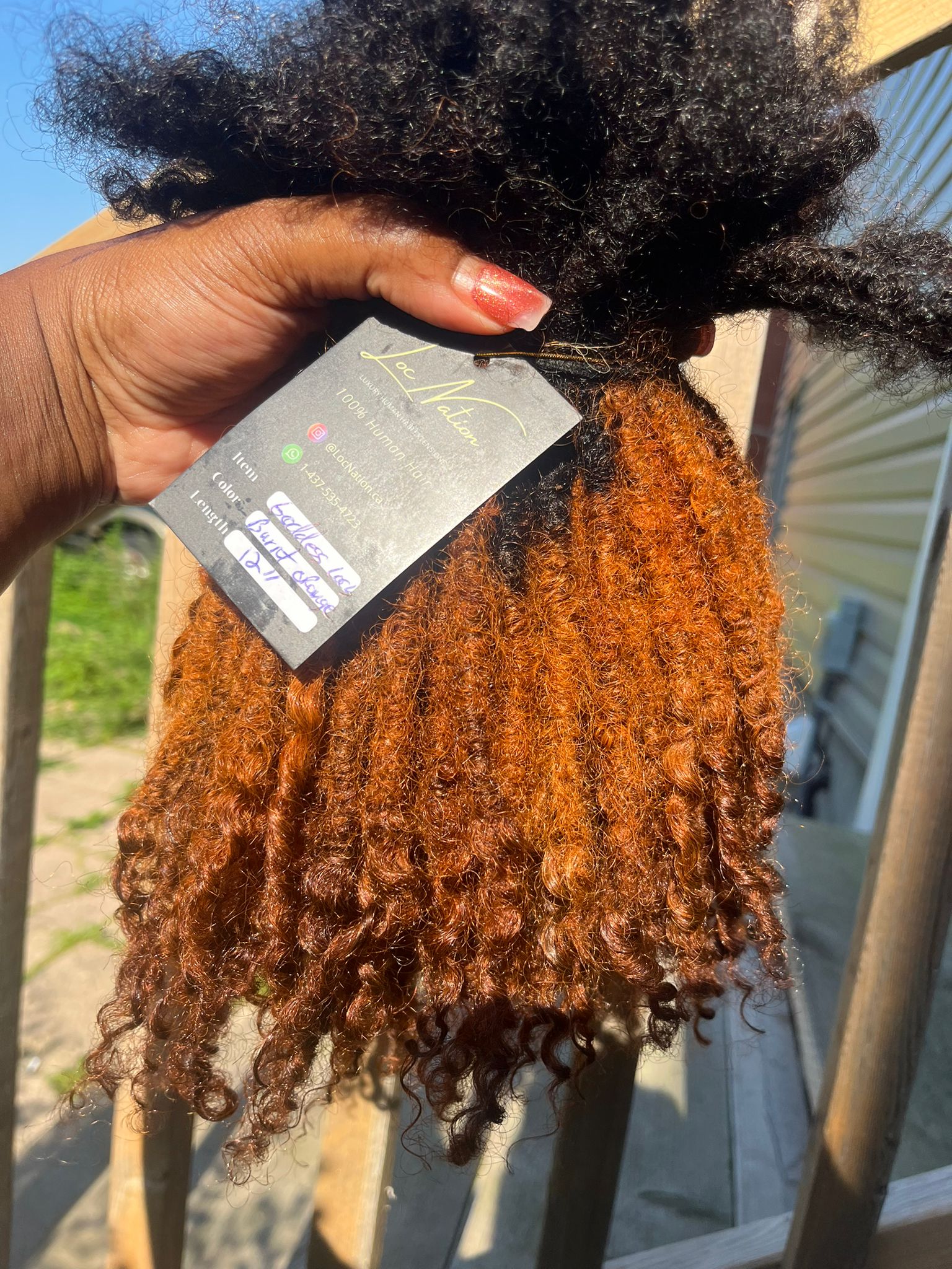 (100 Locs) Burnt Orange Goddess Locs