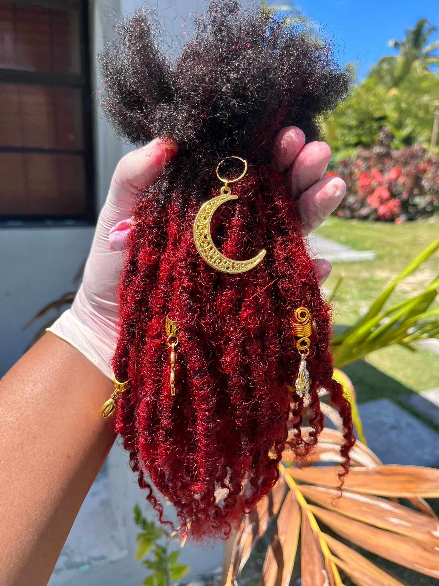 (100 Locs) Ruby Red Goddess Locs