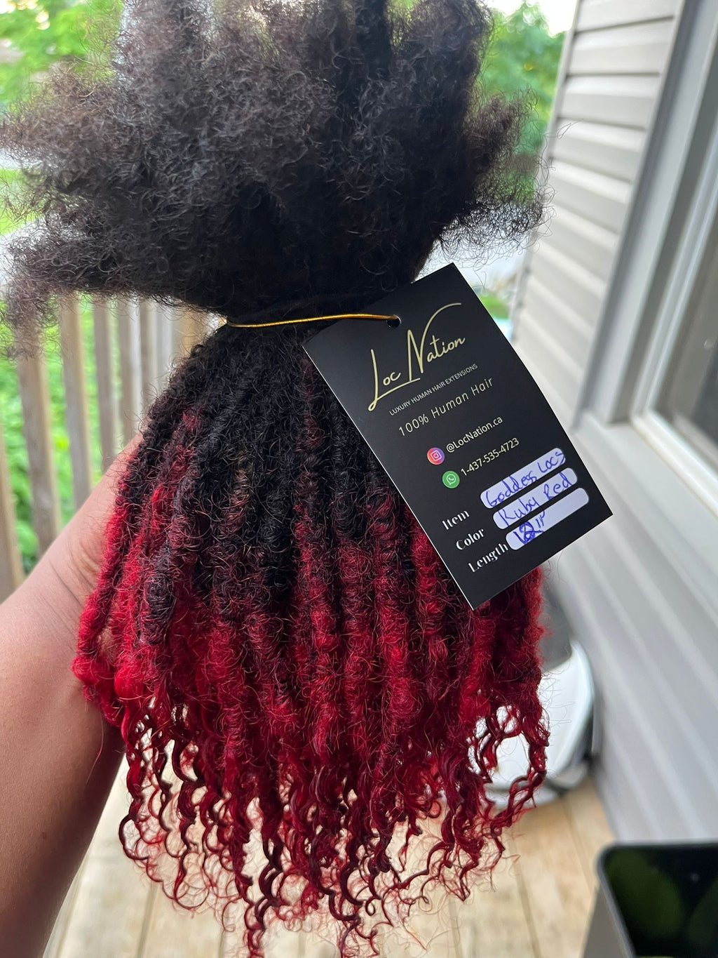 (80 Locs) Ruby Red Goddess Locs