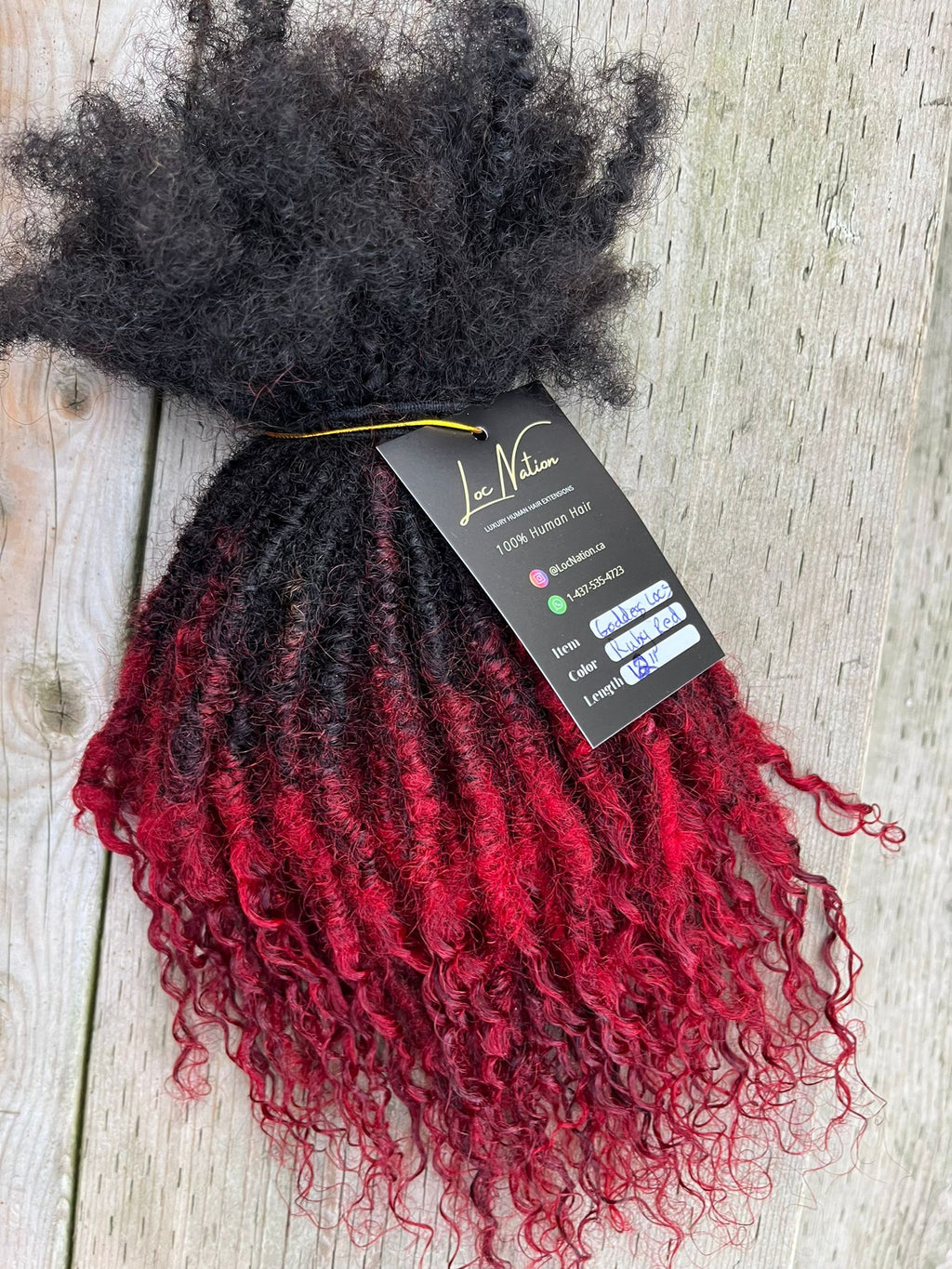 (80 Locs) Ruby Red Goddess Locs